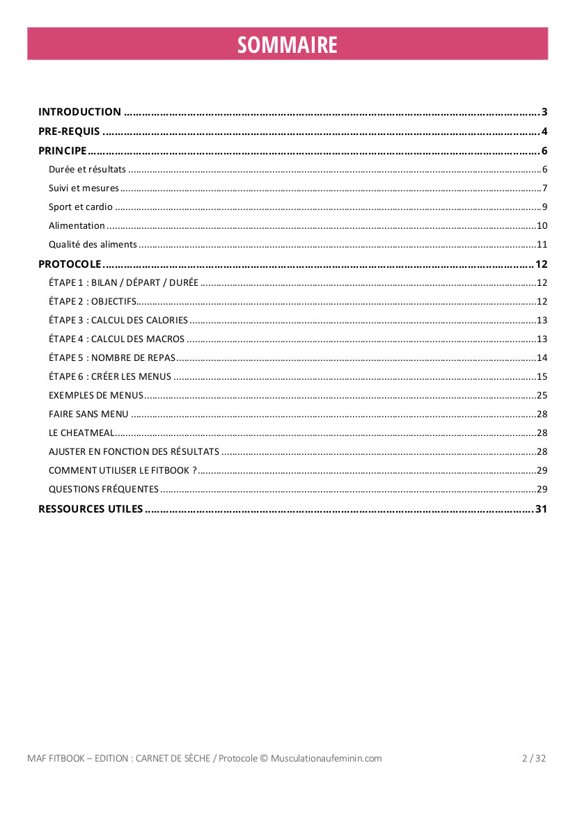 FITBOOK Spécial Sèche